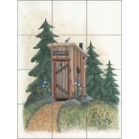 Outhouse Tile Mural Jensen Ceramic Country Life Bathroom Art  DJ028   113105965923